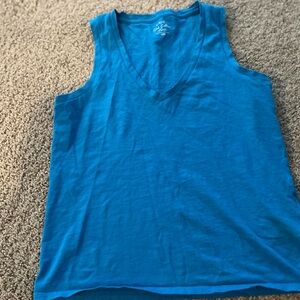 J. Crew Blue Slub Cotton V Neck Tank 

Size XXS